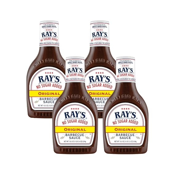 Sweet Baby Ray's Barbecue Sauce No Sugar Added, Original (18.5 Ounce (Pack of 4))