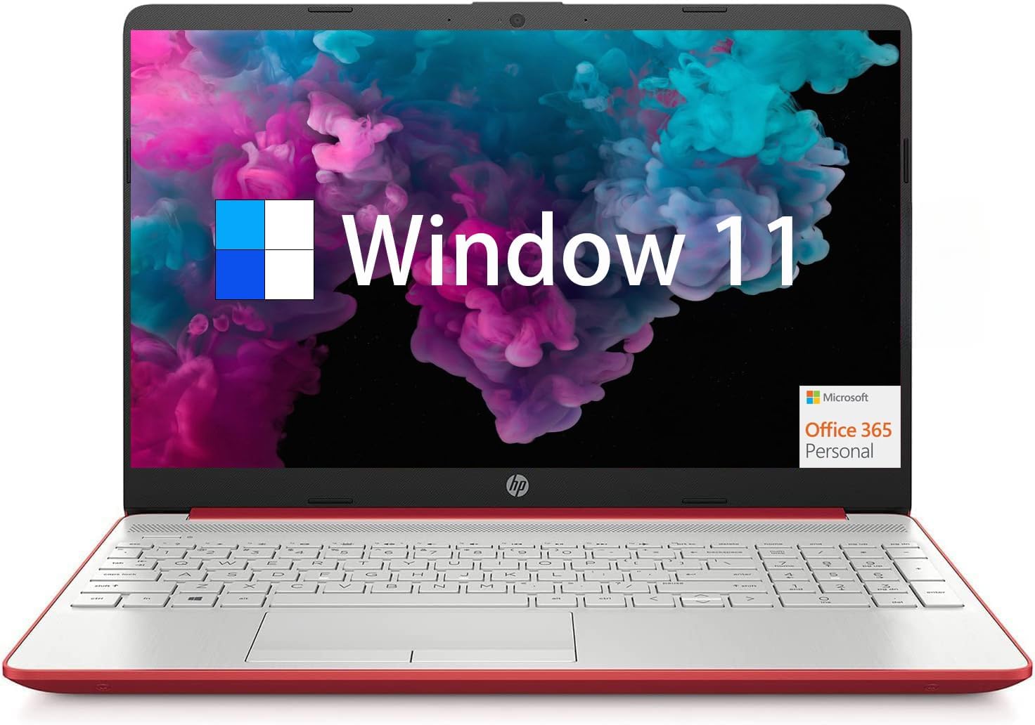 HP 15.6 Laptop Computer, 15 Inch Laptop Lifetime Office, Thin Lightweight Notebook PC, 16GB RAM 1TB SSD, Windows 11, Number Pad, Ethernet Port, Red