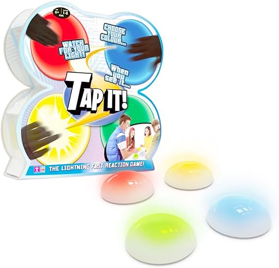 Fotorama Tap It Wireless Reaction Light Game, 4 Games in One Touch Play Set | for Kids Ages 6 & Up, Builds Hand-Eye Coordination Agility & Memory, Gifts