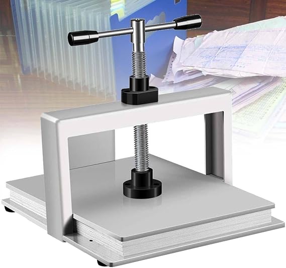 Paper Bookbinding Press Machine, Manual Book Flattening Nipping Machine, A3/ A4 Flat Paper Press Machine for Express Orders, Stamps, Receipt, (3306lbs Pressure),A3