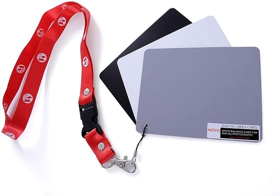 Movo Photo Color, White Balance Card Set for Digital Photography (Index Card Sized, 5 X 4)