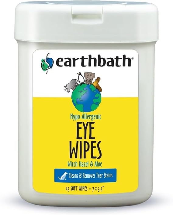 earthbath Hypo-Allergenic Dog Eye Wipes, Made in USA, 30 Count (1 Pack) | Fragrance Free Tear Stain Remover for Dogs, 100% Cruelty Free Eye Wipes for Dogs