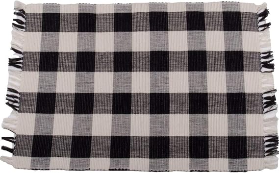 14"x18" Buffalo Check Placemat, Black & Buttermilk Buffalo Check Black-Buttermilk Placemat