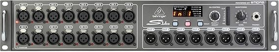 Behringer S16 I/O Box with 16 Remote-Controllable Midas Preamps, 8 Outputs and AES50 Networking Featuring Klark Teknik SuperMAC Technology, Pc Compatible Only