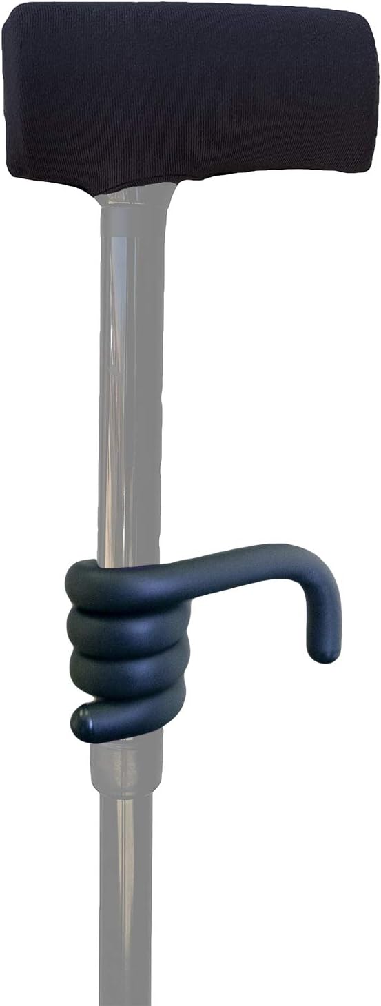 Crutcheze Cane Comfort Combo - Cane Pad & Cane Holder for Offset T-Handles Canes