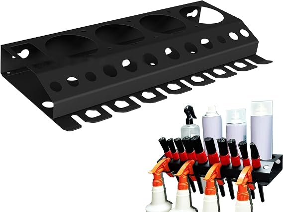 Pneumatic Tool Holder Station, Storage for Detailing Spray Bottles and Brushes, 41x17cm, A Must-Have for Organising Professional Detailing Stations, Garage Utility Walls