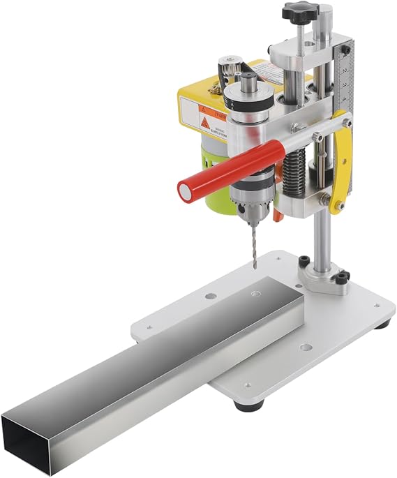 Mini Drill Press Precision Benchtop Drill Presses Drilling Machine 120W Aluminum Alloy Elecric Table Driller CNC 775 Motor B10 Chuck Metal Wooden DIY Jewelry Making Crafts 1500-3000 RPM