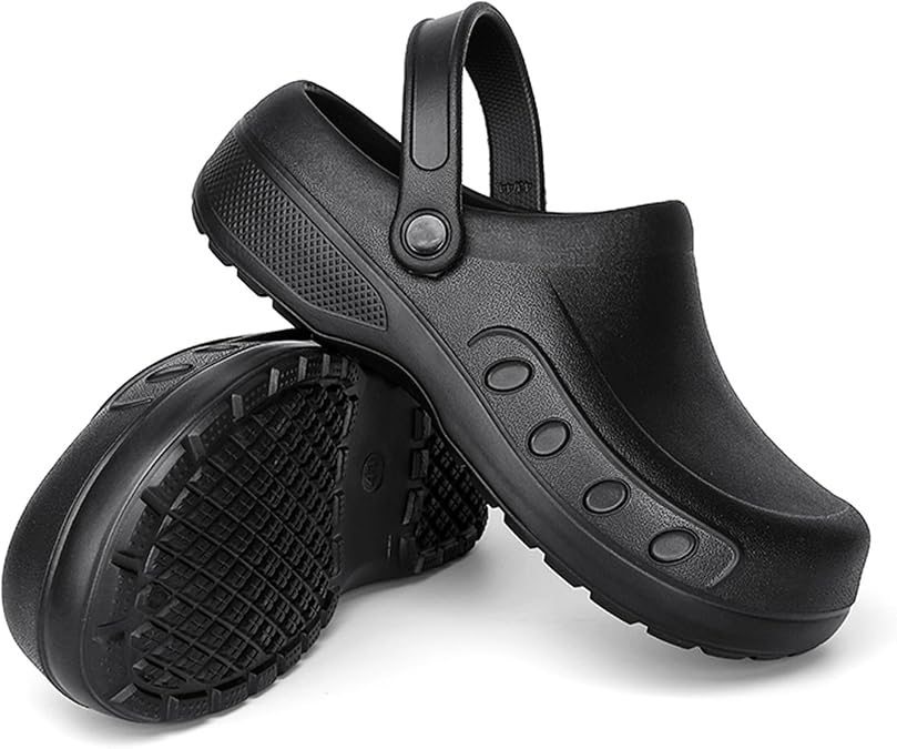 Chef Clogs Slip Resistant Work Shoes for Women Men, Lightweight EVA Kitchen Shoes Waterproof Nursing Clogs Comfortable Food Service Restaurant Garden Shoes Non Slip Work Clogs