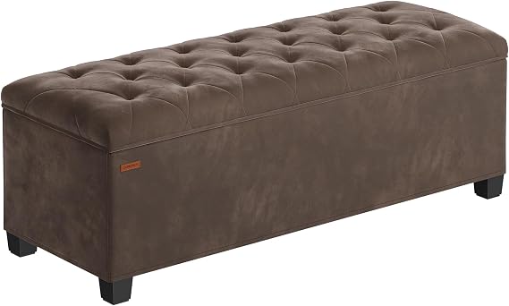 SONGMICS Storage Ottoman Bench, Foot Rest with Legs, Load up to 661.4 lb
