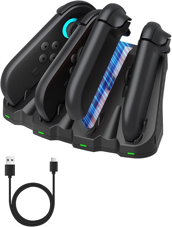 CHARM FOCUS Charging Dock for 2025 Nintendo Switch 2 JoyCon, LED Indicators