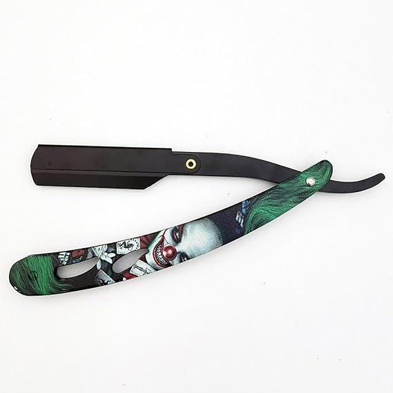 Ghost Shaving Knife Single Edge Dual Blade Razor Foldable Shaver SUS Black Hair Removal Beard Face Underarm Body Eyebrow Bikini Manual Shaving Straight Razors (Color : TD106MG1-20 Blades)