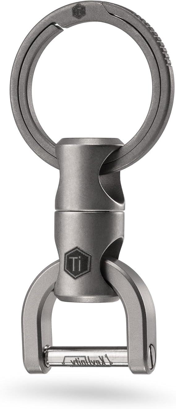 KeyUnity Titanium Swivel Key Ring Keychain Connector,Mens Key Chain Rings,for Carabiners,Car Keys and DIY Accessories for Men & Women