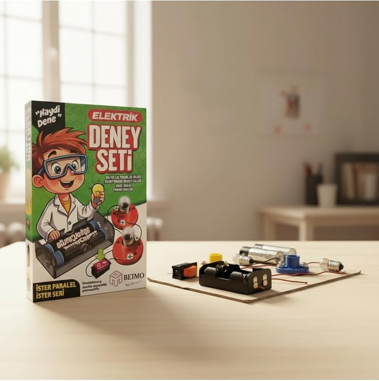 Beimo Elektrik Deney Seti, Bilim Kiti, 5 Yaş ve Üzeri, 10 Parça, Pil Dahil
