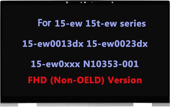 15.6" Screen Replacement Compatible with HP Envy x360 15-ew1047nr LCD Display FHD Touch Screen Digitizer Assembly Silver Bezel (Non-OELD)