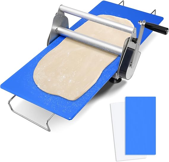 Folding Dough Sheeter with Sheeter Board | Countertop Manual Dough Roller Machine, Stainless Steel, for Croissant Pizza Pastry Cookie