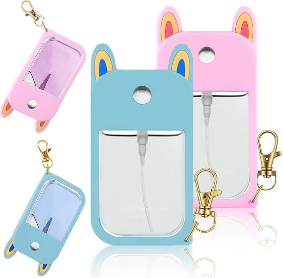 Hand Sanitizer Spray Case Compatible with Touchland 2Pcs Hand Sanitizer Keychain Holder Hand Sanitizer Case with Keychain for Touch Land Mist Travel Cover Travel Size Hand Spray Accessory