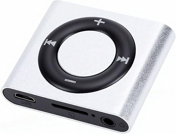 Mp3 Player with HD Speaker, Portable Rechargeable Music Player with HiFi Sound for Sports, Gym, Jogging, Running (Included Earphone and USB Cable) (Silver Gray)
