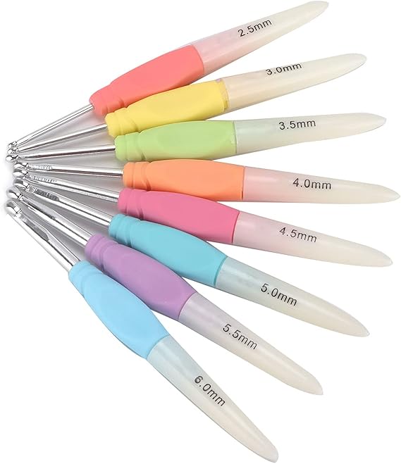 Crochet Hooks Set Color Accessories Knitting Needles Bag Yarn Fingerprint Handle Crochet Hooks