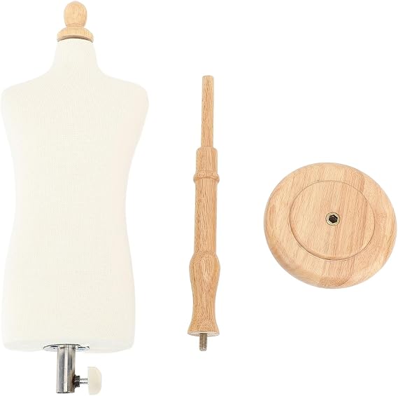 Miniature Male Body Dress Form with Stand, Dress Mannequin Torso for Sewing and Design, Elegant Teaching Manikin Model with Beech Wood Base for Fashion Display