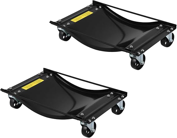Car Dolly Set of 2 Heavy-Duty, 5,000LBS Capacity Vehicle Dolly with Curved Design and Wheels, Auto Wheel Dolly, Tire Moving Dollies for Car SUV Truck Trailer Repair, Garage Maintenance