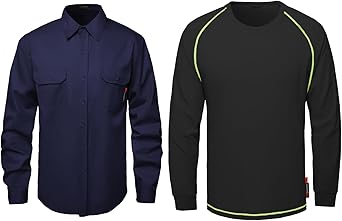 SKSAFETY FR Shirts for Men Long Sleeve, Welding Shirt Lightweight Fire Resistant Flame Retardant Shirt CAT2