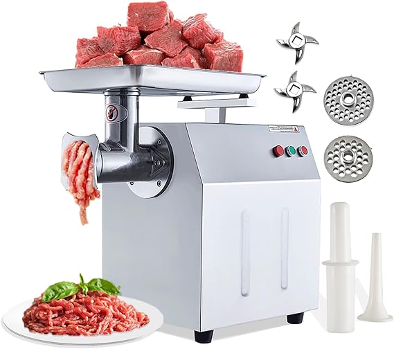 Commercial Electric Meat Grinder 1500w - Heavy Duty 350KG/h High Capacity with Copper Motor, ETL Certified. Includes Accessories for Sausage Making, Home Kitchen & Professional Use.