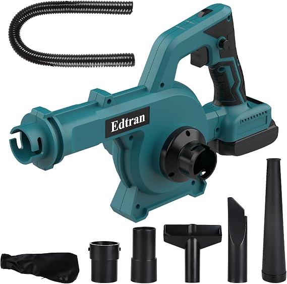 Cordless Leaf Blower for Makita 18V Battery, 6-Speed Brushless Leaf Blower, 2-in-1 Blower and Vacuum Cleaner Lightweight Handheld Blower for Patio,Lawn,Garage,Fallen Leaves Cleaning(No Battery)