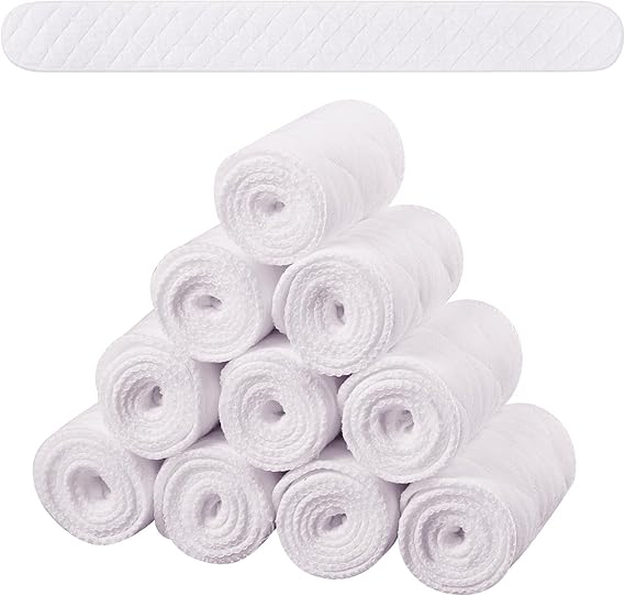 10Pcs Reusable Cotton Bra Liners for Sweat | Soft 3 Layer Cotton and Polyester Liners Absorb Underboob Sweat and Reduce Chafing for Daily, Work, Travel, Exercise Wear