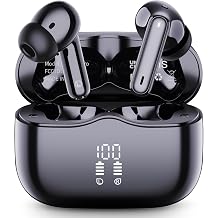 Wireless Earbuds, Bluetooth 5.4 Headphones in Ear 3D Bass Stereo Sound, 40H Wireless Earphones with 4 ENC Noise Cancelling Mic, IP7 Waterproof LED, AI-Enhanced Calls Bluetooth Earbuds for Android iOS