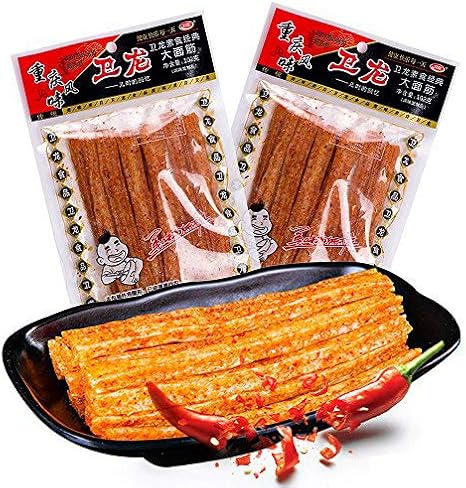 Chinese Snacks, Dry, Yelong Big Noodles, Spicy, Treats, 3.6 oz 102 g, Set of 2