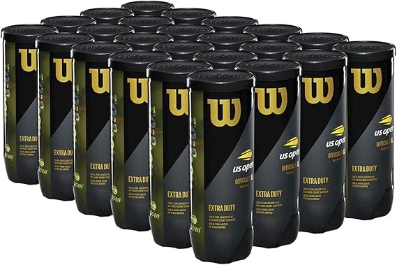 WILSON US Open Extra Duty Tennis Balls - 12 Cans (36 Balls) + 24 Cans (72 Balls)