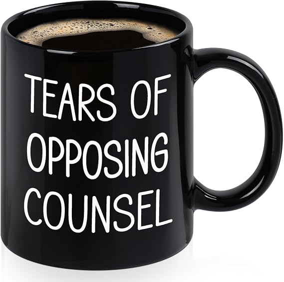 Maustic Lawyer Gifts for Men Women, Law School Students Attorney Paralegal Future Lawyer Gifts, Tears of Opposing Counsel Mug, 11 Oz Black