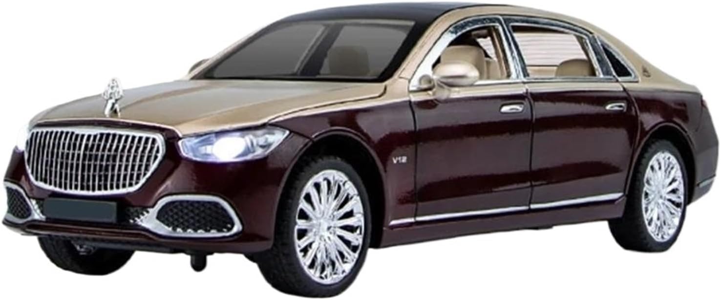 1:22 for Maybach S680 Alloy Luxy Car Model Diecast Metal Metal Toy Vehicles Display Ornaments Car Enthusiasts Simulation Vehicle PlaysetRed