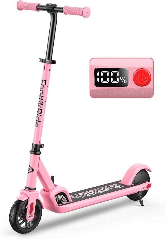 FanttikRide C9 Kids Electric Scooter Ages 8-12, Foldable Design, Fits 3.9-5.2 ft Kids, 2 Safe Speed Modes 6/10 MPH, 3 Adjustable Heights, 132 lbs Capacity, 5 Miles Range, 40 Mins Ride Time