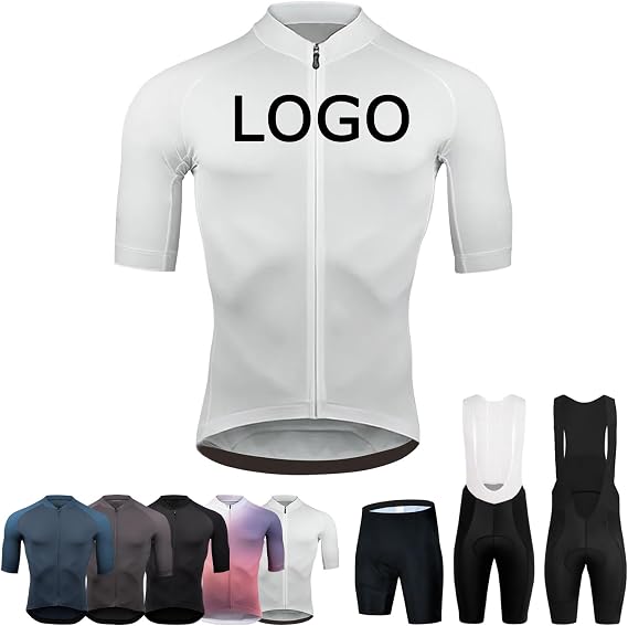 Personalised Cycling Jersey Mens Short Sleeve Quick Dry Customised Mountain Bike Jersey with Team Name Logo Racing Bicycle Clothes(White)