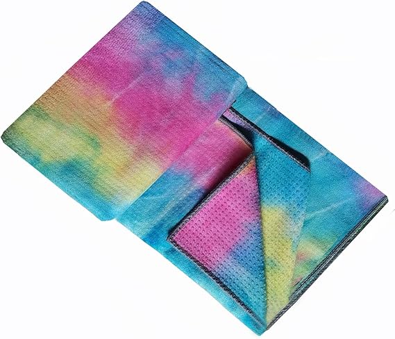 Yoga Towel for Yoga Mat, Non Slip Mat Cover for Hot Yoga, Washable Microfiber Light Weight (Yellow)