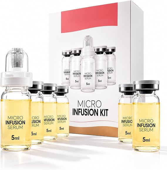 Micro Infusion System for Face, Micro Needling Roller Microneedling Face Serum for Women, Microinfusion Kits Easy At-Home Anti-Ageing with Multi Peptide & Hyaluronic Smoothes Wrinkles & Fine Lines