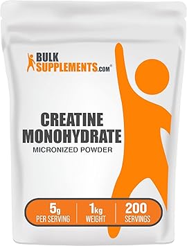 Creatine Monohydrate Powder - Micronized Creatine Powder, Unflavored - Pure & Gluten Free, 5g (5000mg) per Servings, 1kg (2.2 lbs) (Pack of 1)