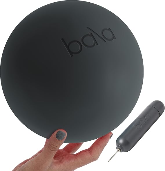 Bala Pilates Ball, Non-Weighted Exercise Ball for Yoga & Barre - Small 8" | Yoga Ball, Stretching, Strength & Core Training, Workout, Home Gym & Fitness, 100% PVC with Mini Pump