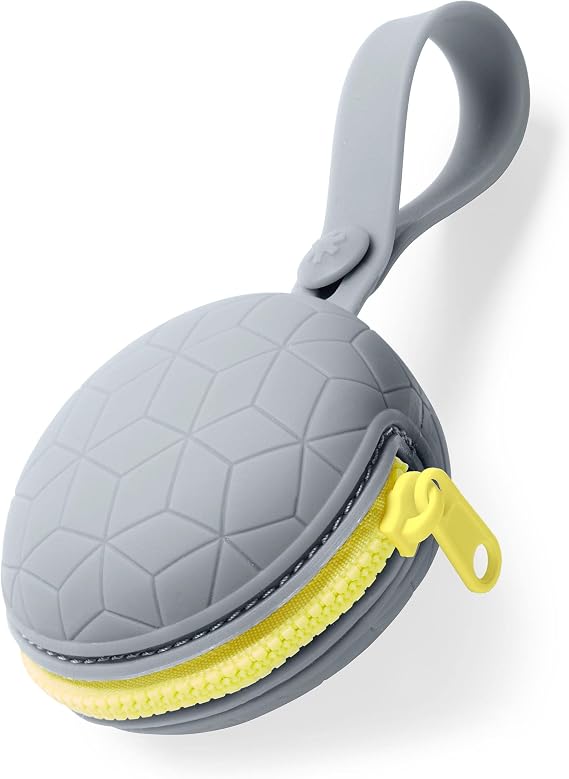 Skip Hop Baby Silicone Pacifier Holder Case with Easy-Access Opening and Strap, Fits 2 Pacifiers, Oat