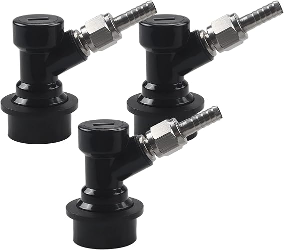 Ball Lock Disconnect Ball Lock Keg Fittings with MFL Thread Swivel Nuts Include1/4'' Liquid Barbsorfor Homebrews by MUGLIO 3 PACK