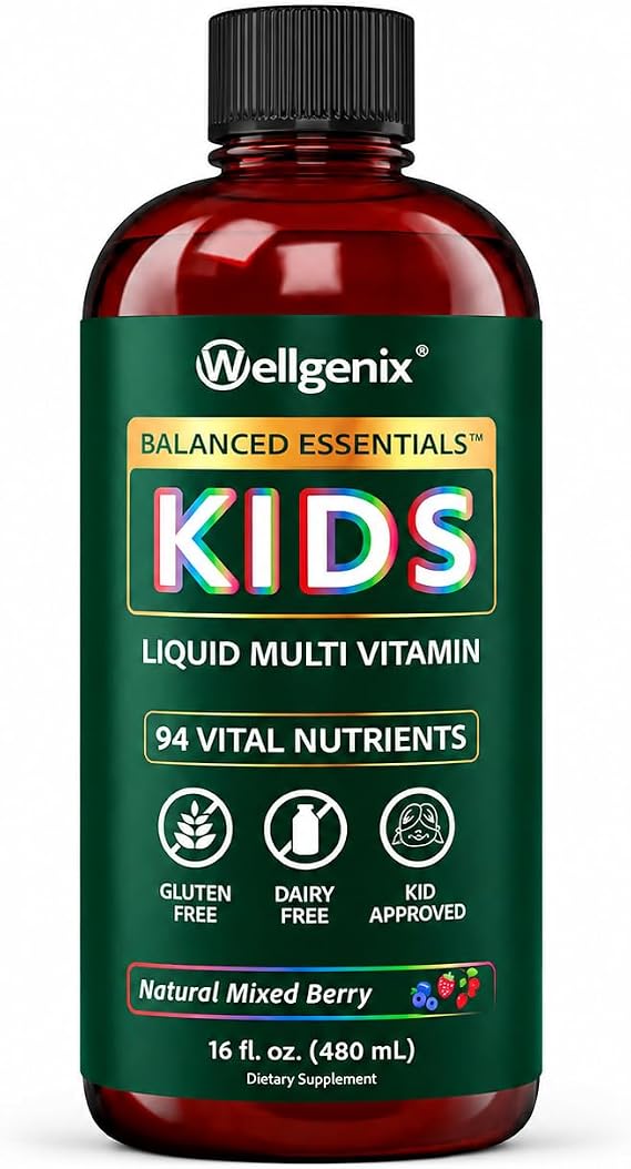 Wellgenix Balanced Essentials Kids Liquid Multivitamin, 16 Fl Oz