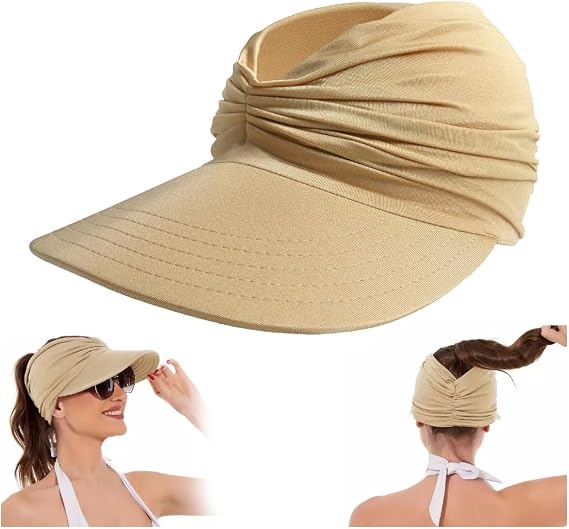 Sun Hats for Women, Wide Brim UV Protection Sun Visor Hats for Women, UPF50+ Lightweight Beach Hats