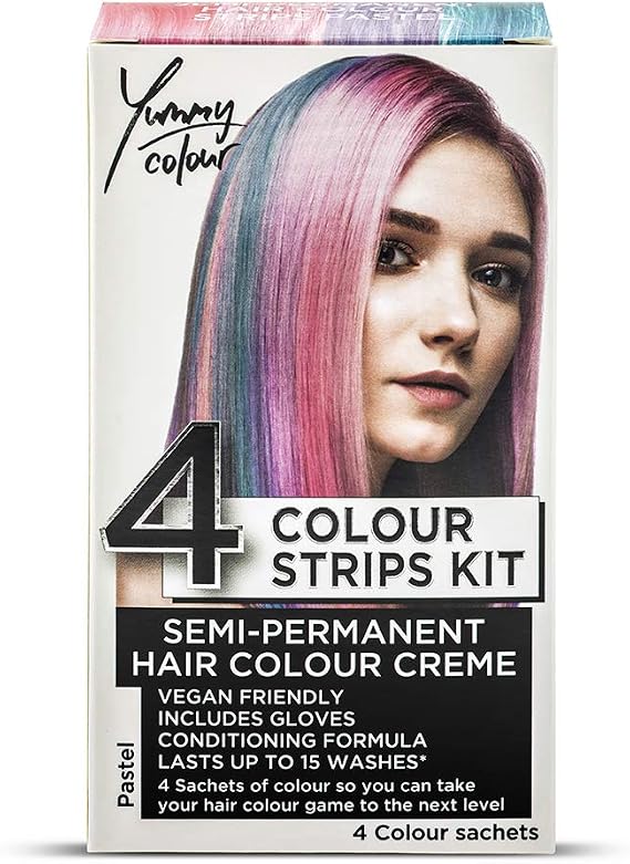 Stargazer Yummy Colour 4 Shade Semi-Permanent Hair Dye Strips Kit - Pastel
