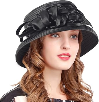 VECRY Womens Church Baptism Wedding Cloche Hat Tea Party Derby Dress Bowler Hats
