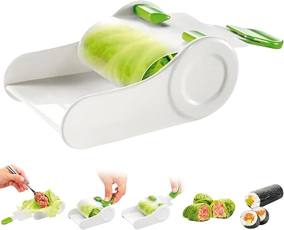 Egg Roll Maker, DIY ABS Grape Leaves Roller Manual Spring Roll Maker for Beginners Kids Stuffed Cabbage Sushi Kitchen Gadgets
