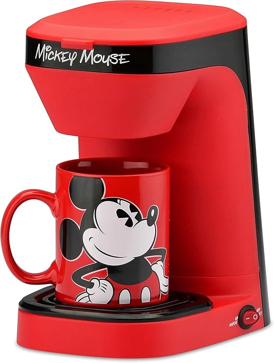 Select Brands Disney Mickey Mouse 1-Cup Coffee Maker with 12 oz Mug