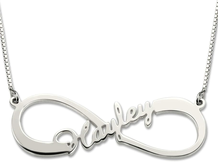 Getname Necklace Personalized Infinity Family Name Pendant with Any Names Eternal Infinity Name Necklace Brass