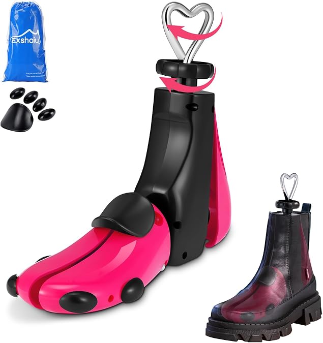 Shoe Boot Stretcher Men Women, 4-Way Boot Widener Stretch Width & Length, Adjustable Leather Boot Expander Stretcher for Wide Feets