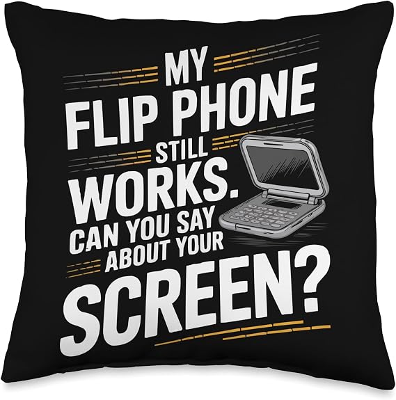 Flip Phone 2000s Cell Phone Vintage Mobile Phone Throw Pillow